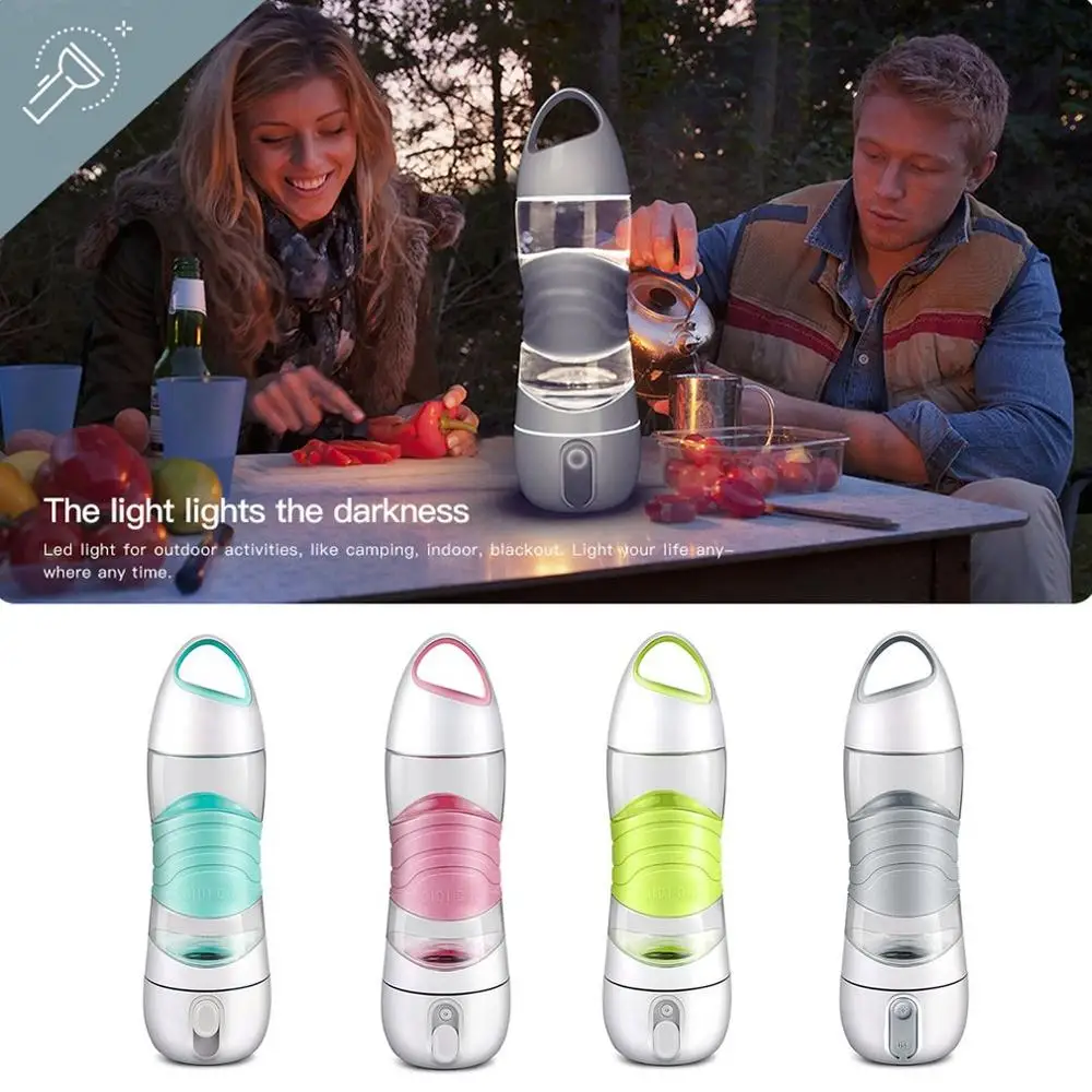 

400ML Multifunction Smart Reminder Sports Spray Cup Outdoor Portable Water Bottle Beauty Cup With SOD LED Light Hiking Drinking