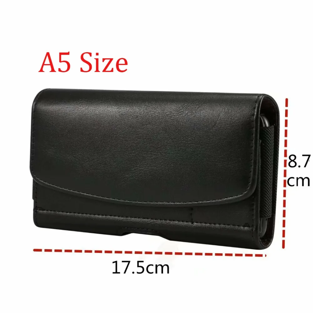 Universal Cell Phone Holster Case For iPhone Samsung Sony Premium Leather Pouch Case With Belt Clip And Card Holder