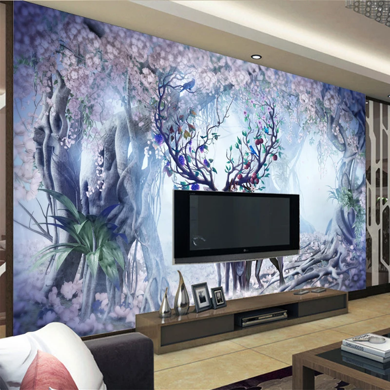 3D обои 3D стерео Фэнтези лес Лось фото настенные фрески детская комната Гостиная ТВ диван фон стены мультфильм обои рулон