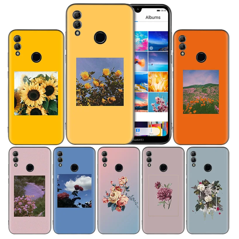 

Aesthetics Prints BloominBlack Silicone Case Cover for Huawei Honor 8X 8C 8A 8S 10 10i Lite Play V20 Y9 Y7 Y6 Y5 Prime 2018 2019