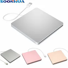 SOONHUA USB 2,0 портативный внешний CD-плеер CD-RW DVD-RW CD DVD rom привод писатель Rewriter горелки Для iMac MacBook Air ноутбук ПК