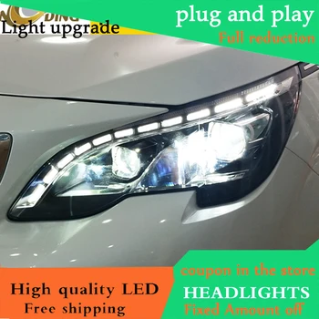 

Car Styling for PEUGEOT 4008 5008 Headlights 2017-18 PEUGEOT 4008 5008 LED Headlight DRL Lens Headlamp H7 D2H HID Xenon bi xenon