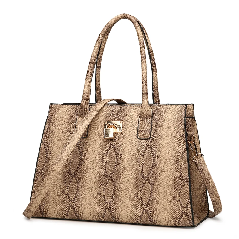 

2018 Vintage Handbags totes Serpentine Snake Pattern Woman PU Leather Large Capacity Female Shoulder Bags Women messenger Bags