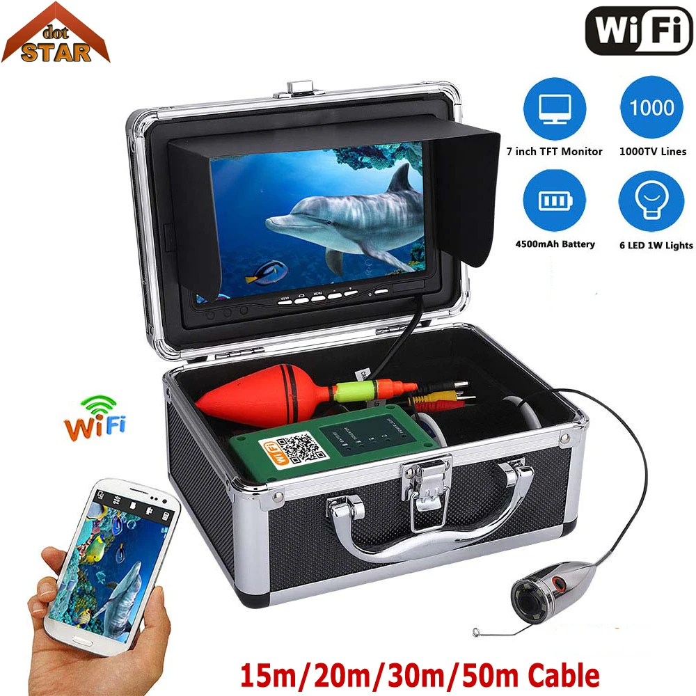 

Stardot Wifi Fish Finder Camera 7 Inch Color Monitor 1000tvl Underwater Fishing Video Camera Kit HD Wireless For IOS Android APP
