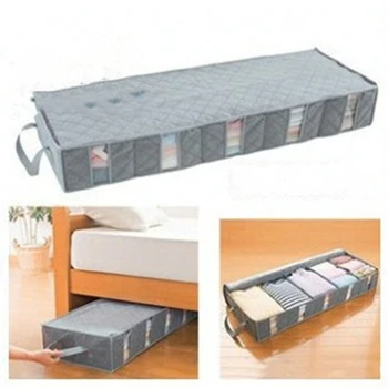 

Bamboo charcoal Storage bags Under the bed Organize clothing storage Bedding Organizer Thickening Visible Pouch Folding Dust Bag