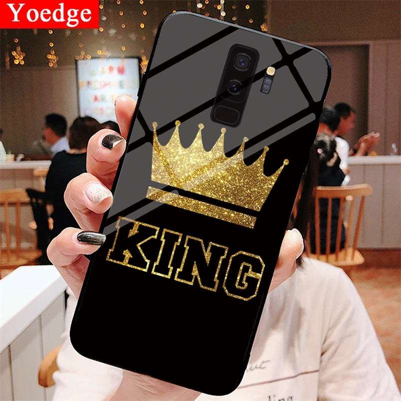

Tempered Glass Luxury King Case For Samsung Galaxy S8 S9 S10 M10 M20 A30 A40 A50 A70 J5 J7 2017 J4 J6 A6 Plus A8 A9 A7 2018 Capa