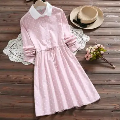 pink cotton dress womens