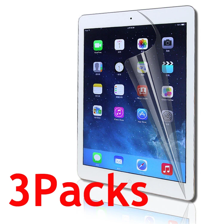 

3packs PET soft screen protector for Ipad 2 3 4 air 12 pro 7.9 9.7 10.5 2018 2019 mini 1 2 3 4 5 protective film for Apple Ipad