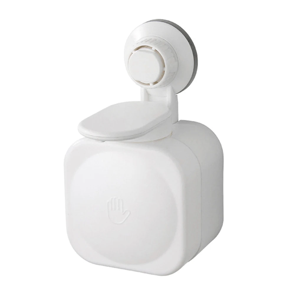 Стакан для жидкости с дозатором настенный водонепроницаемый мыльница присоска для дома ванная комната кухня дезинфицирующее средство для рук гель пена бутылки-LB - Цвет: Белый