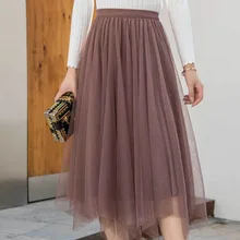 Горячая Женская Осенняя плиссированная юбка с асимметричным подолом, сетчатая плиссированная Повседневная Женская юбка CGU 88