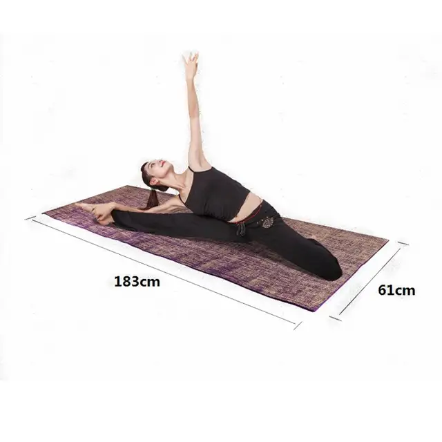 Non Slip Jute Pvc Yoga Mat Nature Yoga Mat Thickness 5mm Linen