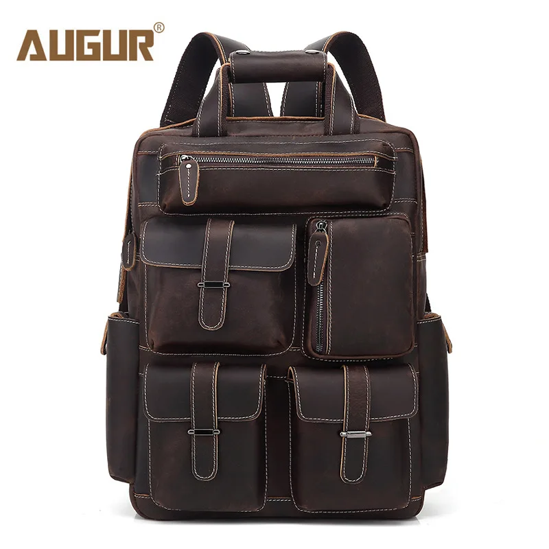 

YISHEN Vintage Multifunctional Men Luggage & Travel Backpack Genuine Cowhide Leather Male Bakcpacks Large Capacity Bags AG30814#