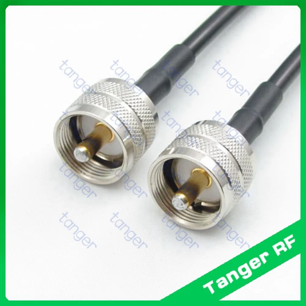 

Hot sale Tanger UHF male plug PL259 SL16 to UHF male plug straight RF RG58 Pigtail Jumper Coaxial Cable 3feet 100cm high quality