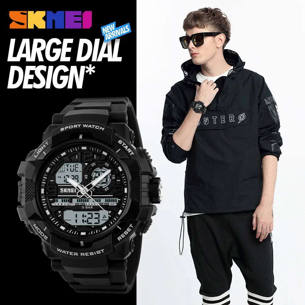Skmei Digital Waterproof Watch Multifunction EL light Alarm Outdoors Sports