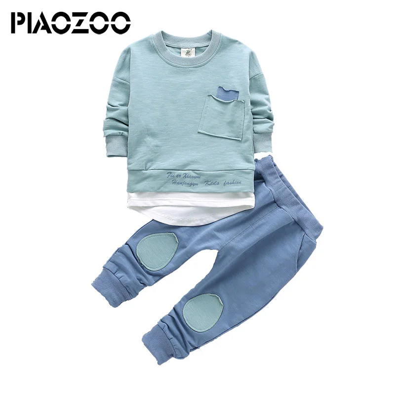 

Boys Clothes Set Long Sleeve Shirts Pants 2pcs Kids Suits for Boys 2018 New Spring Toddler Children Clothing Set 1-4T P20