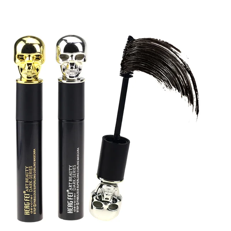 

New lid color random Skull Eye Lashes Makeup Cosmetic Waterproof Eyelash Black Brush Mascara Tool waterproof cosmetics eyes