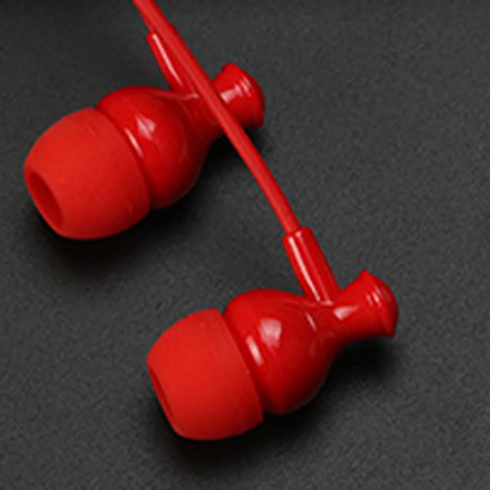 Qijiagu 100 шт 3,5 мм Интерфейс гарнитура Мобильный провод корсет с микрофоном наушники malleable Универсальный женский корейский затычки для ушей - Цвет: red