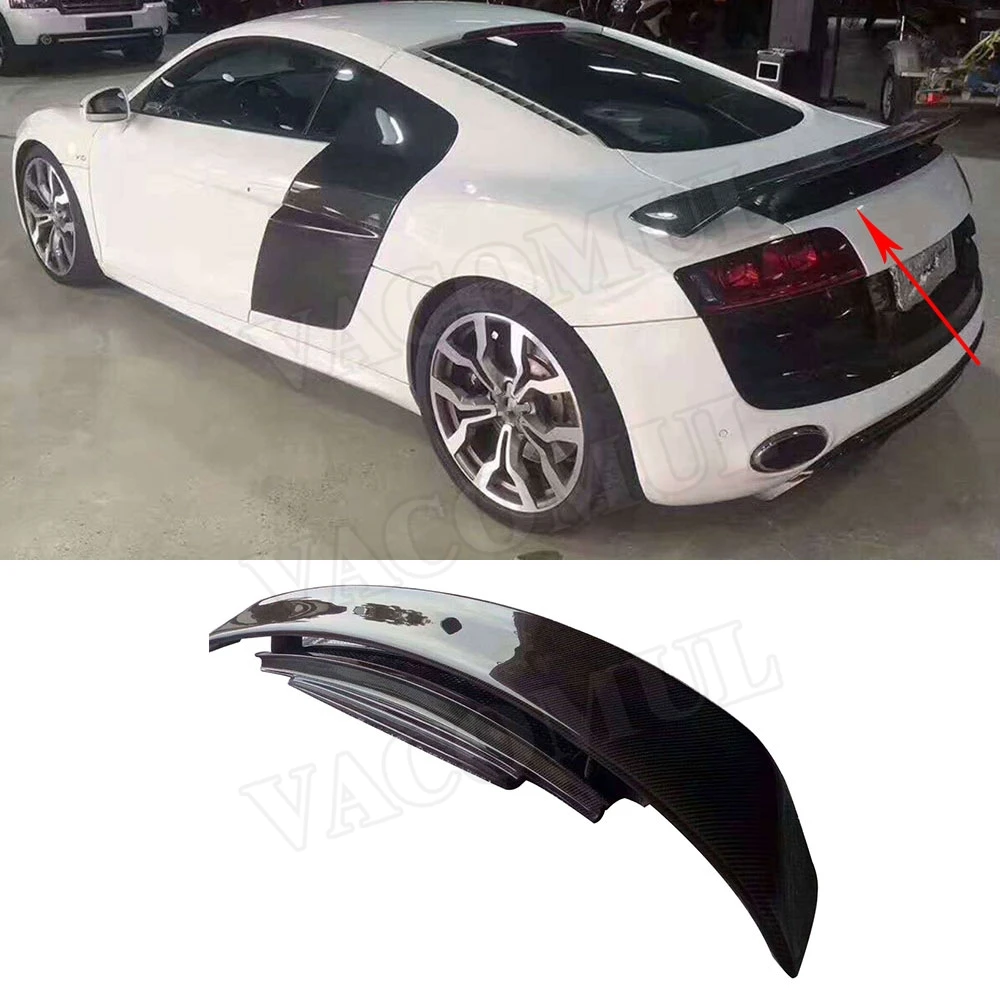 Для R8 GT Стиль углеродного волокна спойлер заднего багажника крыла для Audi V8 V10 2007