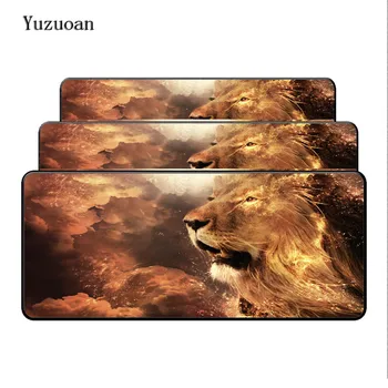 

Yuzuoan Animal Lion Head In Sky Computer Mouse Pad Mousepads Decorate Your Desk Non-Skid Rubber Pad Lock Edge Mouse Pad