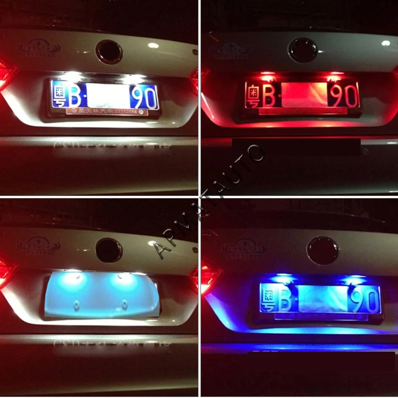 blue number plate lights