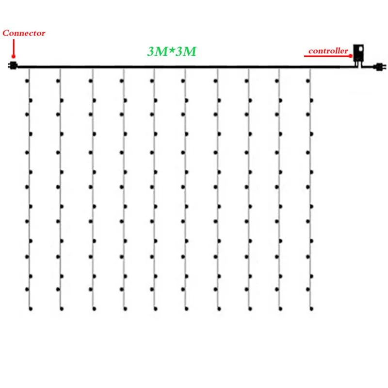 3X3 м 320Led водопад метеоритный дождь огни строки Открытый Шторы сосулька строку для рождества Свадебная вечеринка
