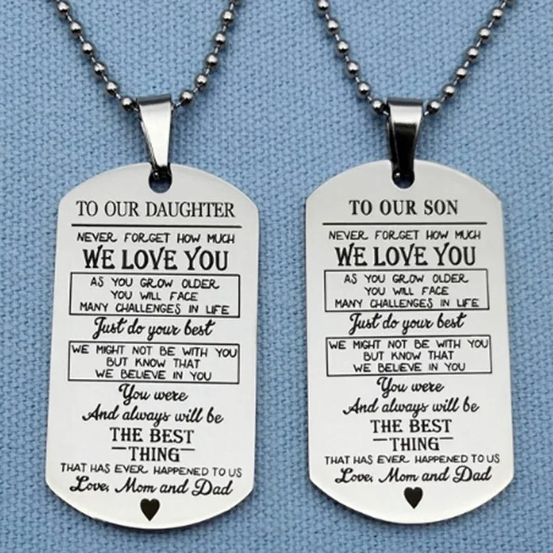Best Gift On Christmas for Boys to My Son Necklace from Mother Birthday Gift for Son from Mom to My Son Dog Tag Military Necklace Jewelry Mother and Son Dog Tag with Chain