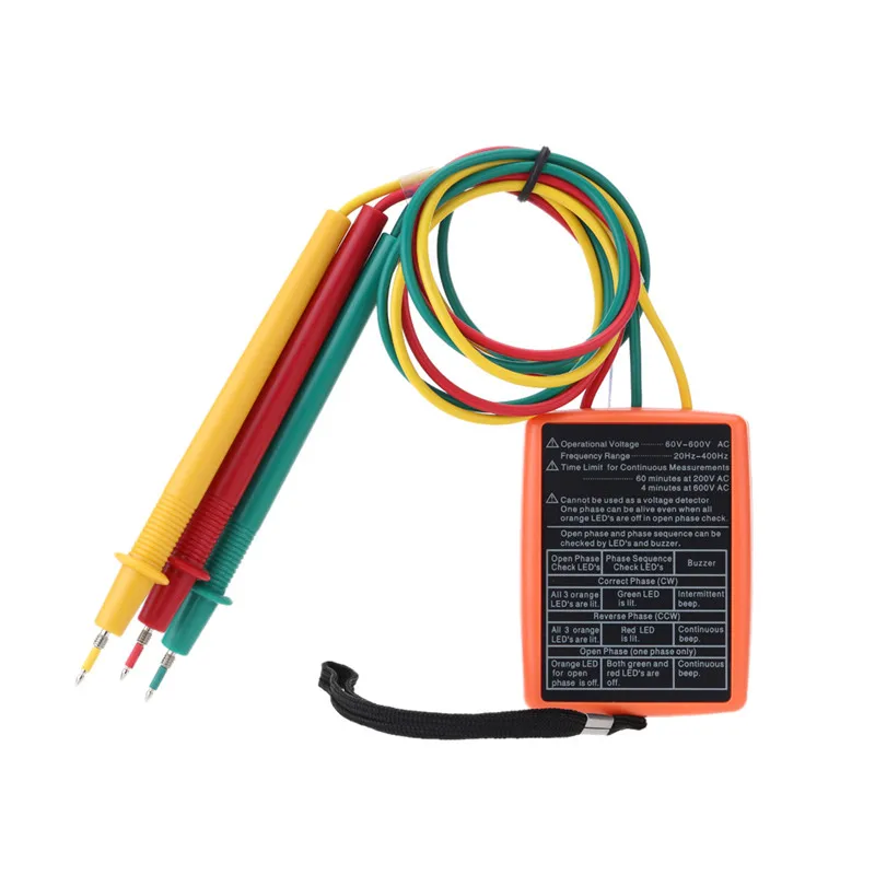 SM852B 3 фазный индикатор вращения последовательности Тестер фазы детектор