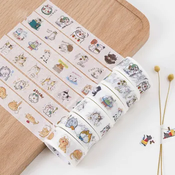 

1 Pcs Cute 2cm*5m Animal Fat Cat Washi Tape DIY Decorative Scrapbooking Sticker Planner Masking Adhesive Tape Stationery