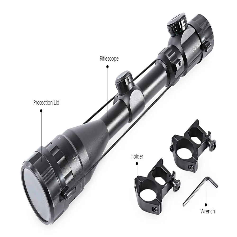 

3 - 9X50AOEG Tactical Telescope Hunting Fast Focus Riflescope Sight Night Rifle Scope Red Dot For Hunting Sniper Scope 2017 New