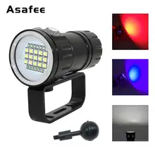 High Power Underwater Video Diving Flashlight Lamp Scuba Diving Light15 x XML L2 LED White Red UV Light LED Torch