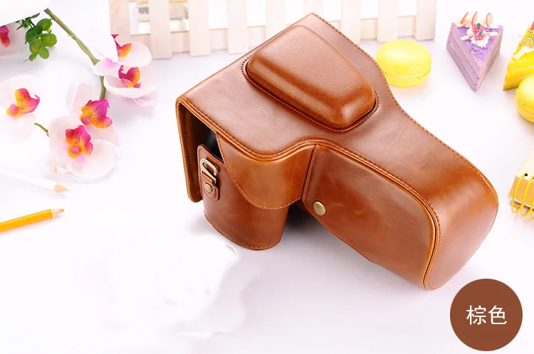 New Pu Leather Video Camera Bag Case For Canon EOS 1100D 1200D 1300D 550D with18-55/105/200mm Lens Retro Vintage Camera Bag cute camera bags