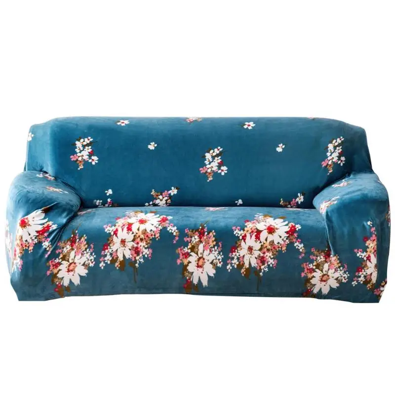Утолщенный флисовый эластичный чехол для дивана, эластичный чехол для дивана с цветочным принтом, чехол для мебели - Цвет: H