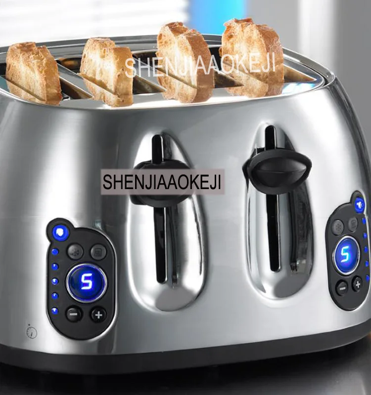 Бытовой тостер для хлеба, ST-6025, автоматический тостер из нержавеющей стали, 4 таблетки, коммерческий тостер, 220 В, 1600 Вт, 1 шт