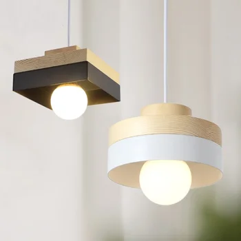 

Solid Wooden Pendant Lights European minimalist dining table personality creative living room bedroom balcony aisl MZ29