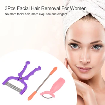 

3Pcs Women Facial Hair Remover Face Spring Threading Epilator Facial Hair Removal Tools Potable No Pain Facial Spring Epilator