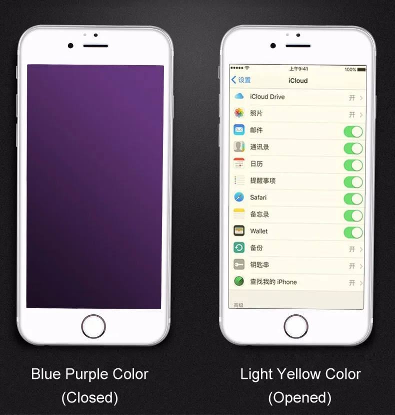9H 3D полное покрытие анти синий светильник Закаленное стекло протектор экрана на iphone 6 7 Plus изогнутая пленка Мягкий край для iphone 7 6 6S Plus