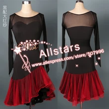 Профессиональный женщины латинский танец платье дамы для бальных танцев платье латинской сальса платья элегантный ночном клубе певица сценические костюмы J-0805