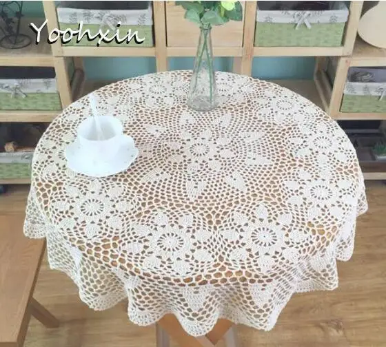 

Modern lace cotton crochet table cloth cover towel handmade white tea coffee tablecloth overlay placemat wedding Christmas decor