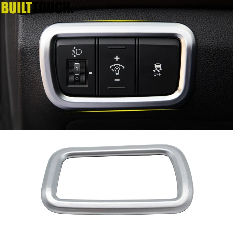 For Hyundai Creta 2015 2016-2019 Chrome Front Fog Head Light Lamp Adjust Switch Button Control Cover Trim Garnish Molding Frame