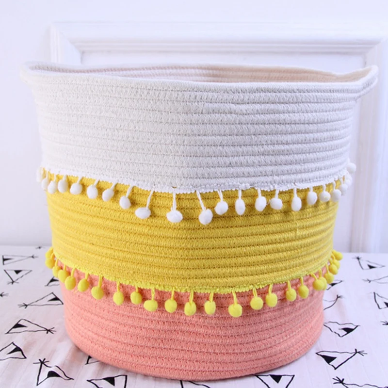 طوي الشمال نمط صديقة للبيئة المواد خيط قطني سلة الغسيل لعبة الملابس أشتات سلة التخزين طوي الشمال نمط صديقة للبيئة المواد خيط قطني سلة الغسيل لعبة الملابس أشتات سلة التخزين