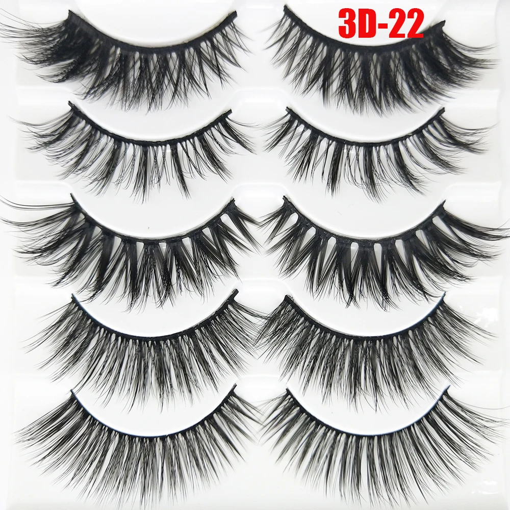 5/10 пар 3D норковых волос накладные ресницы пушистые ресницы Natrual Длинные ресницы макияж инструменты ручной работы полные полоски ресницы#3D-55