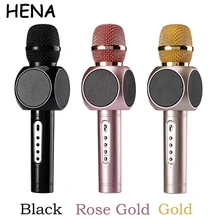 High Quality Karaoke Microphone E103 Mini Portable Wireless Bluetooth Microphone For PC Speaker Outdoor KTV with Double Speakers