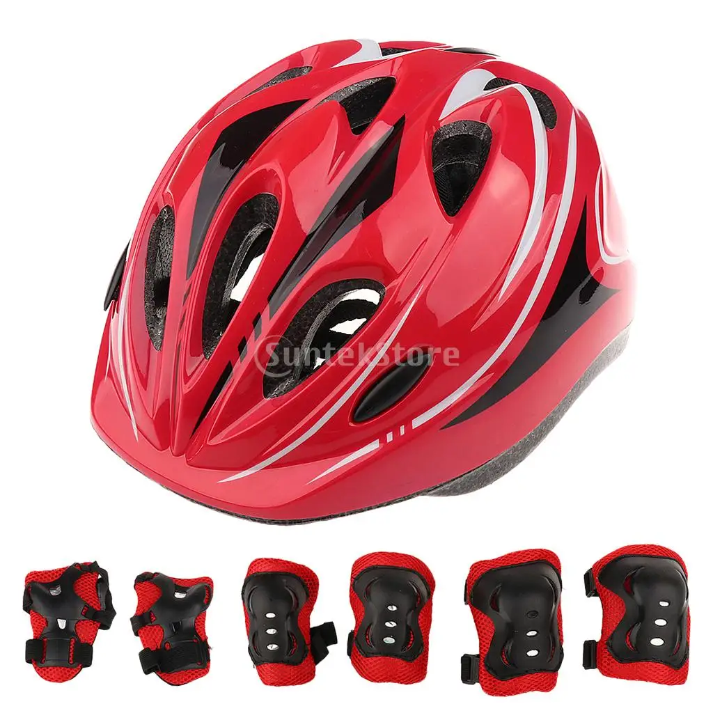 14 Pieces Kids Sport Safety Helmet Knee Elbow Wrist Pad Protective Gears for Roller Skating Cycling Scooter Skateboard Bike	