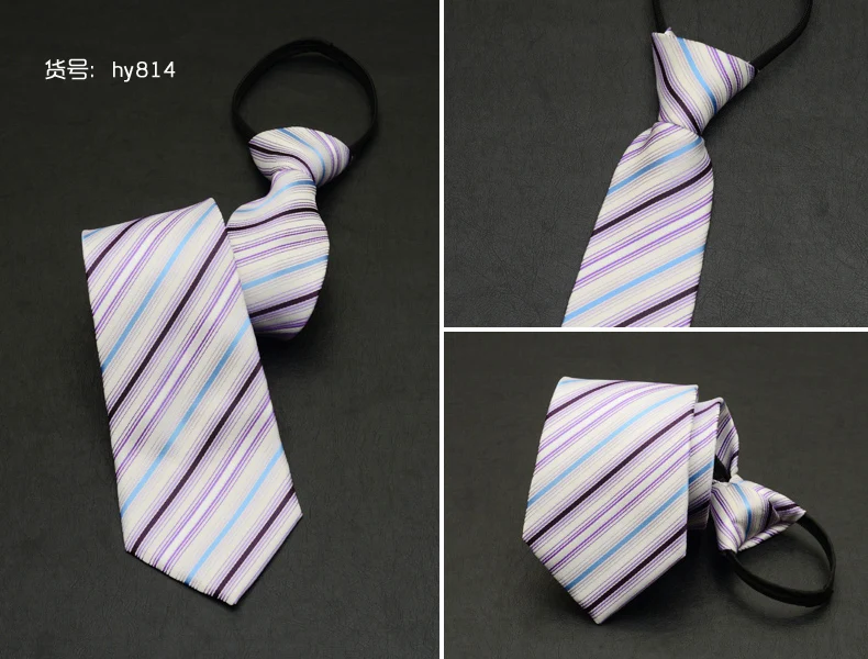 Для мужчин молния галстук легко вытащить ленивый галстук 8 см классический полосатый Галстуки галстук платье в деловом стиле встречи