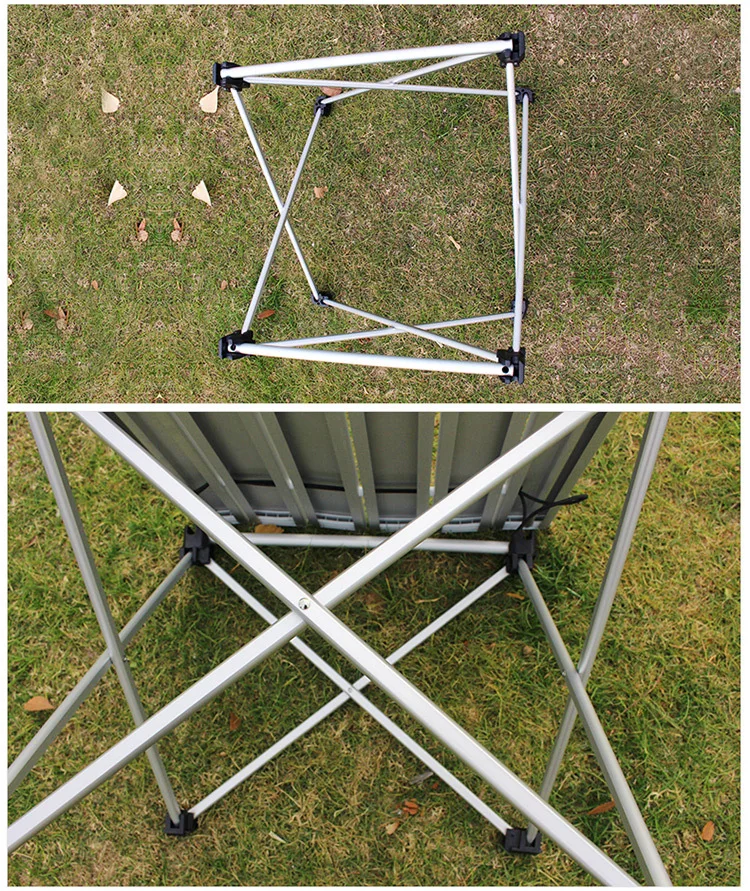 Qualidade de Alumínio ao ar Alta Livre Mesa Dobrável Acampamento Piquenique Churrasco Portátil Pátio Mobiliário Metalic Cozinha Jardim Carro 16 High Quality Esporte e Lazer