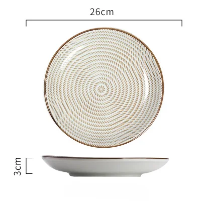 NIMITIME высокое качество керамические рисовые чаши соус блюдо фрукты салат тарелка ужин круглая тарелка - Цвет: 10 Inch Plate C