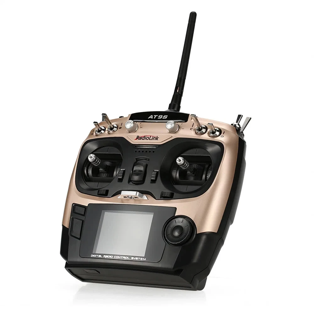 RadioLink AT9S 2.4GHz10CH Remote Control System RC Transmitter Mode 2 & R9DS 10CH Receiver for RC Drone Helicopter Multicopter (18)