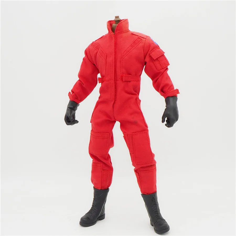 

1/6 Scale Coverall Uniforms Jacket Red Jumpsuit For 12'' Male Military Action Figure Body Female Clothes
