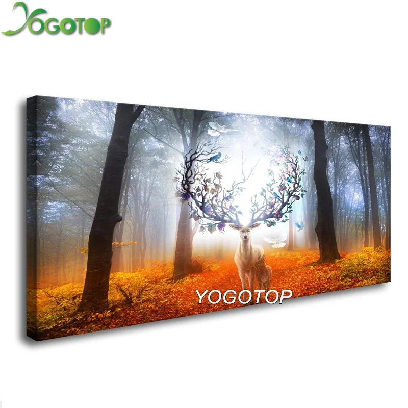 YOGOTOP большая Алмазная вышивка Diy лес Фэнтези олень алмазная живопись полная дрель