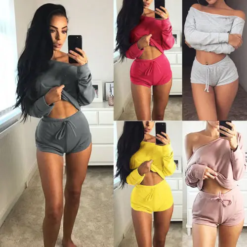 Женский спортивный костюм Свободный Повседневный 2 шт.|casual suit|women summer setshorts set |